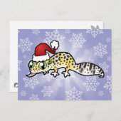 De Gekko van de Luipaard van Kerstmis Feestdagenkaart (Voorkant / Achterkant)