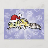 De Gekko van de Luipaard van Kerstmis Feestdagenkaart (Voorkant)
