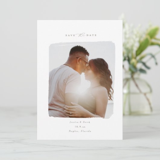 De gekleurde Foto bewaart de Datum Save The Date (Staand voorkant)