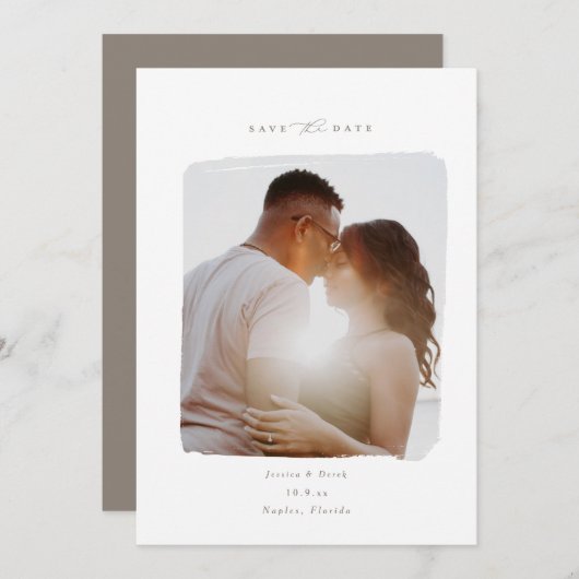 De gekleurde Foto bewaart de Datum Save The Date (Voorkant / Achterkant)