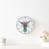 De gekleurde gloeiende wandklok (Huis)