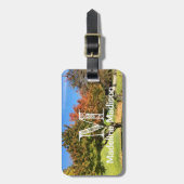 De gekleurde Maple-structuur in het najaar Bagagelabel (Voorkant verticaal)