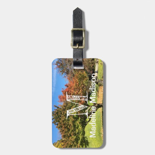 De gekleurde Maple-structuur in het najaar Bagagelabel (Voorkant verticaal)