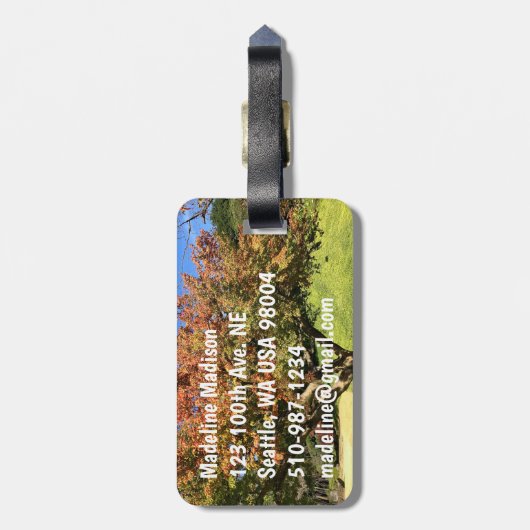 De gekleurde Maple-structuur in het najaar Bagagelabel (Achterkant verticaal)