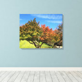 De gekleurde Maple-structuur in het najaar Canvas Afdruk (Insitu (Houten vloer))