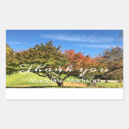 De gekleurde Maple-structuur in het najaar Rechthoekige Sticker