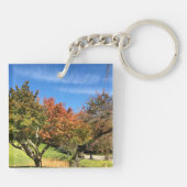 De gekleurde Maple-structuur in het najaar Sleutelhanger (Achterkant)