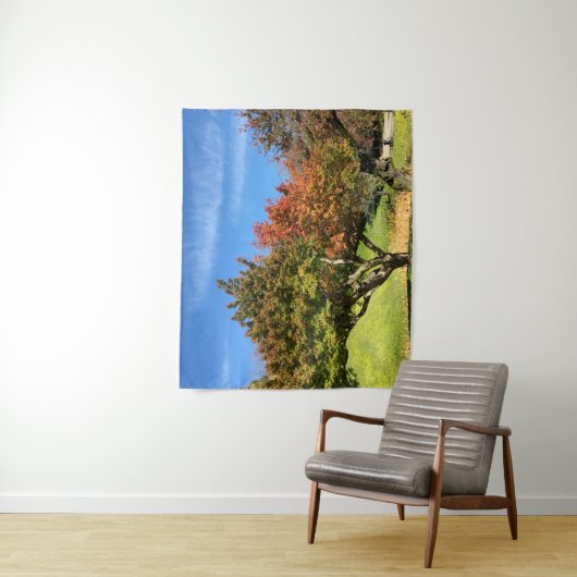 De gekleurde Maple-structuur in het najaar Wandkleed (In situ)