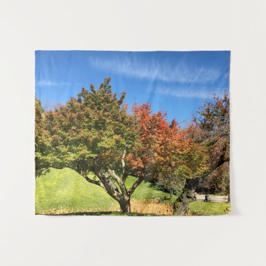 De gekleurde Maple-structuur in het najaar Wandkleed (Voorkant (horizontaal))