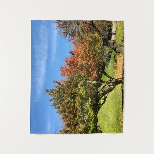 De gekleurde Maple-structuur in het najaar Wandkleed (Voorkant)