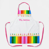 De gekleurde Pencils personaliseren Schort (Voorkant)