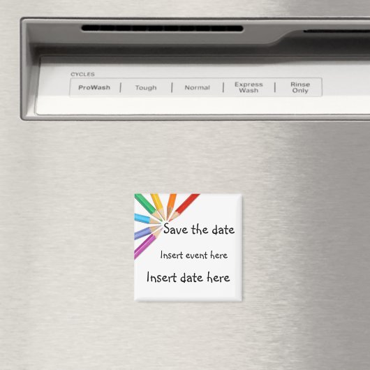 De gekleurde Pencils - sparen de datumSjabloon van Magneet (Insitu (Vaatwasser))