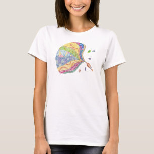 De gekleurde quilt t-shirt