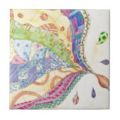 De gekleurde quilt tegeltje (Voorkant)