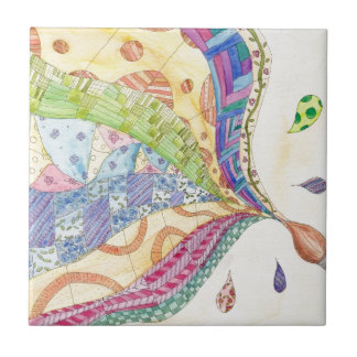 De gekleurde quilt tegeltje