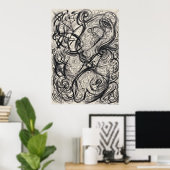 De Geknoopte Gebeds-Kunst van Shadow Lines Wandsch Poster (Thuiskantoor)