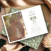 De geknoteerde palm Trees tropical Wedding Save th Kaart