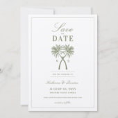 De geknoteerde palm Trees tropical Wedding Save th Kaart (Voorkant)