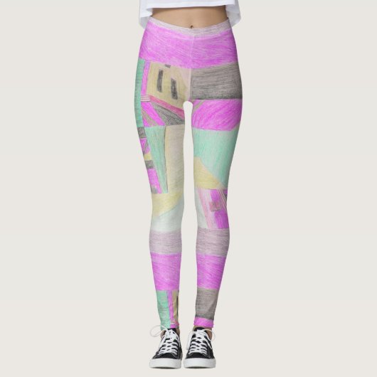 De gekramde leggings van Magenta van de Scène (Voorkant)
