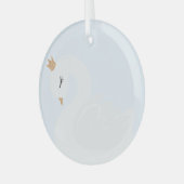 De Gekroonde Zwaan Glas Ornament (Voorkant links)