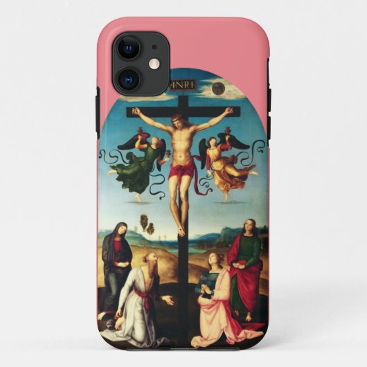 De gekruisigde Christus met de Maagd Maria Case-Mate iPhone Case (Achterkant)