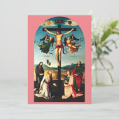 De gekruisigde Christus met de Maagd Maria Feestdagenkaart (Staand voorkant)