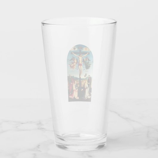 De gekruisigde Christus met de Maagd Maria Glas (Achterkant)