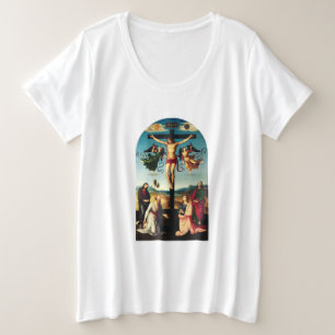 De gekruisigde Christus met de Maagd Maria Grote Maat T-shirt