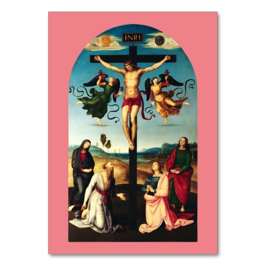 De gekruisigde Christus met de Maagd Maria Kaart (Voorkant)