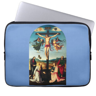 De gekruisigde Christus met de Maagd Maria Laptop Sleeve