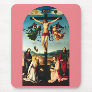 De gekruisigde Christus met de Maagd Maria Muismat