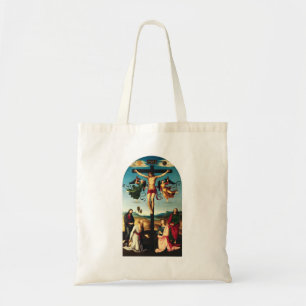De gekruisigde Christus met de Maagd Maria Tote Bag