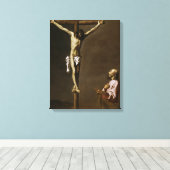 De gekruiste Christus met een schilder Canvas Afdruk (Insitu (Houten vloer))