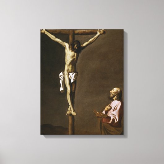 De gekruiste Christus met een schilder Canvas Afdruk (Voorkant)