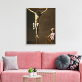 De gekruiste Christus met een schilder Canvas Afdruk (Insitu (Woonkamer))