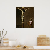 De gekruiste Christus met een schilder Poster (Keuken)