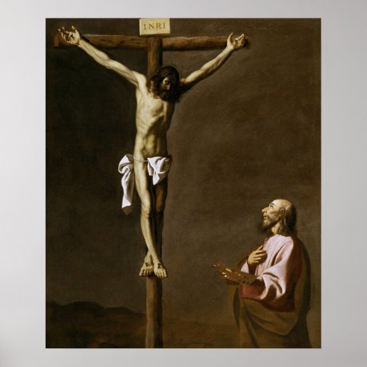 De gekruiste Christus met een schilder Poster (Voorkant)