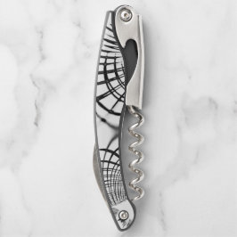 De gekruiste grijze lijnen herinneren ons aan teke kurkentrekker