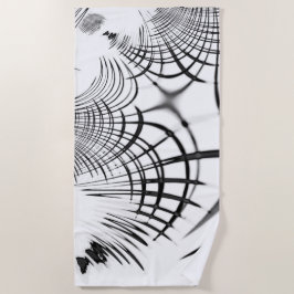 De gekruiste grijze lijnen herinneren ons aan teke strandlaken