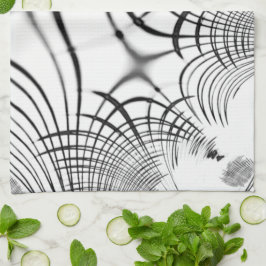 De gekruiste grijze lijnen herinneren ons aan teke theedoek