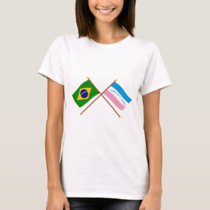 De gekruiste vlaggen van Brazilië en Espírito Sa T-shirt