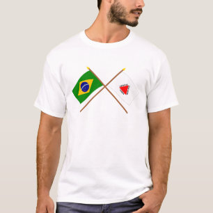 De gekruiste vlaggen van Brazilië en Minas Gerais T-shirt