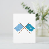 De gekruiste vlaggen van Micronesia en Kosrae Briefkaart (Staand voorkant)