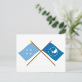 De gekruiste vlaggen van Micronesia en Yap Briefkaart (Staand voorkant)