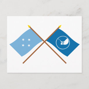 De gekruiste vlaggen van Micronesia en Yap Briefkaart