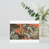 De gekte heks en de uilen briefkaart (Staand voorkant)