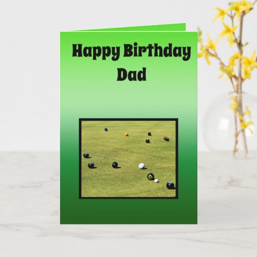 De gekweekte Bowls Theme Fathers Birthday, Kaart (Gele Bloem)
