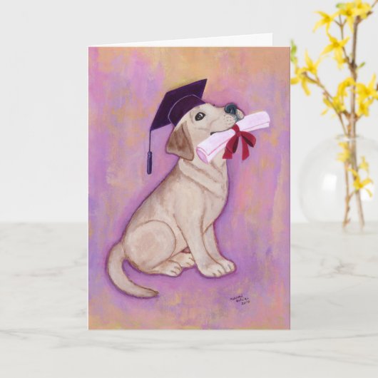 De gele Afstuderen van Labrador Kaart (Gele Bloem)