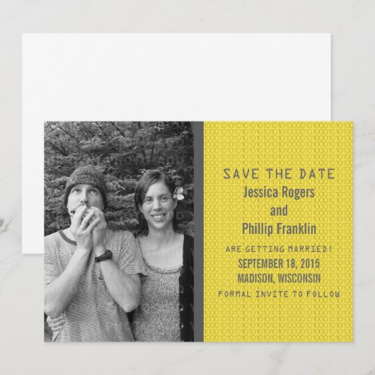 De Gele Binaire Foto van de Code sparen de Datum u Kaart (Voorkant / Achterkant)