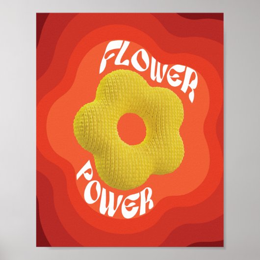 De gele bloem is ontworpen met een uniek breisel poster (Voorkant)